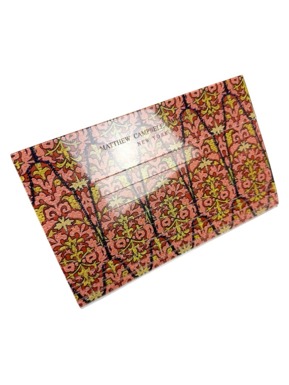 RARE Matthew Campbell Laurenza Acrylic Lucite Damask Box Clutch Minaudière